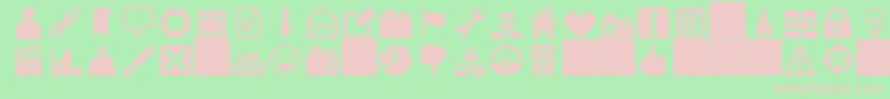 heydings icons-fontti – vaaleanpunaiset fontit vihreällä taustalla