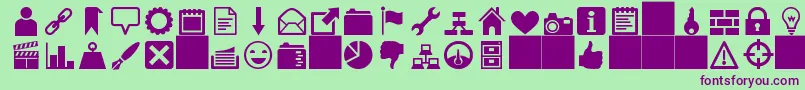 heydings icons Font – Purple Fonts on Green Background