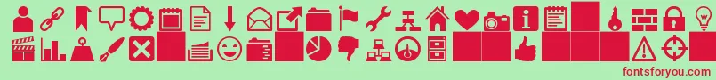 heydings icons Font – Red Fonts on Green Background