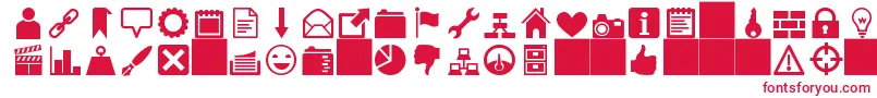 heydings icons Font – Red Fonts on White Background