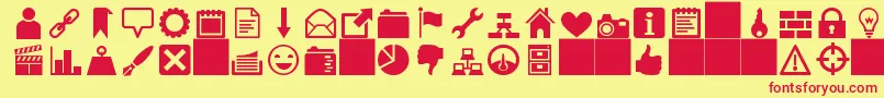 heydings icons Font – Red Fonts on Yellow Background