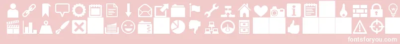 Fonte heydings icons – fontes brancas em um fundo rosa