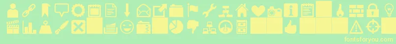 heydings icons Font – Yellow Fonts on Green Background