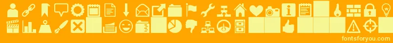 heydings icons Font – Yellow Fonts on Orange Background