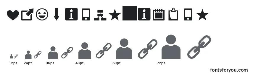 Размеры шрифта Heydings icons