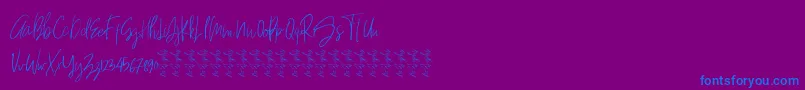 HeyFonallia FreeVersion Font – Blue Fonts on Purple Background