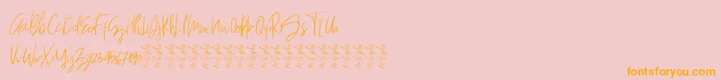 HeyFonallia FreeVersion Font – Orange Fonts on Pink Background