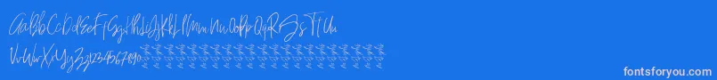 HeyFonallia FreeVersion Font – Pink Fonts on Blue Background