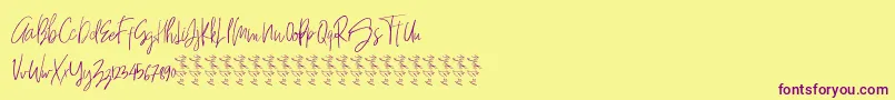 HeyFonallia FreeVersion Font – Purple Fonts on Yellow Background