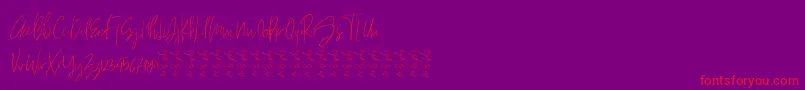 HeyFonallia FreeVersion-Schriftart – Rote Schriften auf violettem Hintergrund