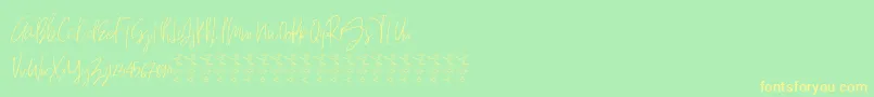 HeyFonallia FreeVersion Font – Yellow Fonts on Green Background
