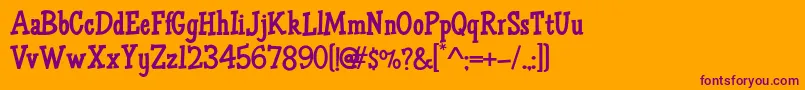 HFF Air Apparent Font – Purple Fonts on Orange Background