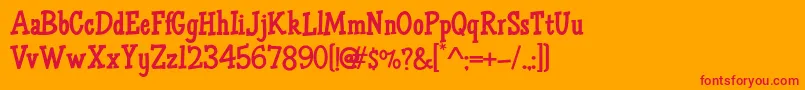HFF Air Apparent-Schriftart – Rote Schriften auf orangefarbenem Hintergrund