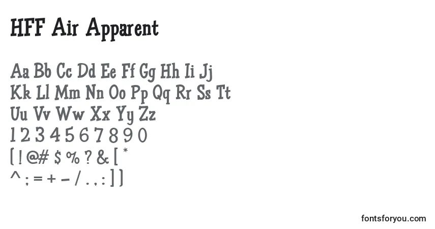 A fonte HFF Air Apparent (129536) – alfabeto, números, caracteres especiais