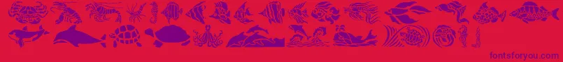 HFF Aqua Stencil Font – Purple Fonts on Red Background