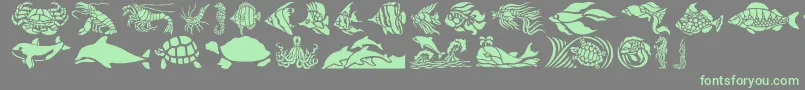 Czcionka HFF Aqua Stencil – zielone czcionki na szarym tle