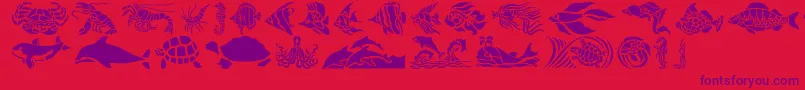 HFF Aqua Stencil Font – Purple Fonts on Red Background