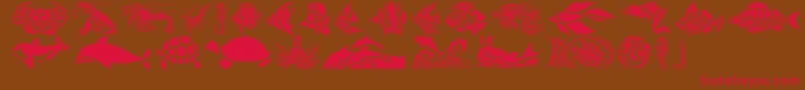 HFF Aqua Stencil Font – Red Fonts on Brown Background