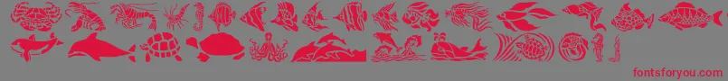 HFF Aqua Stencil Font – Red Fonts on Gray Background