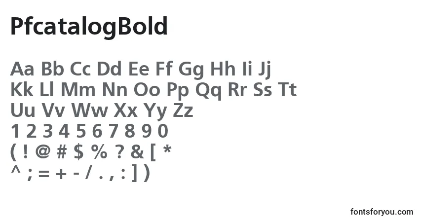 Czcionka PfcatalogBold – alfabet, cyfry, specjalne znaki