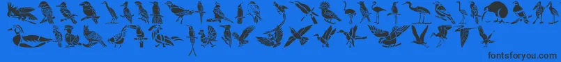 fuente HFF Bird Stencil – Fuentes Negras Sobre Fondo Azul