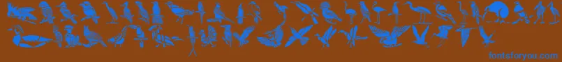 HFF Bird Stencil Font – Blue Fonts on Brown Background