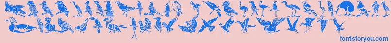 Fonte HFF Bird Stencil – fontes azuis em um fundo rosa