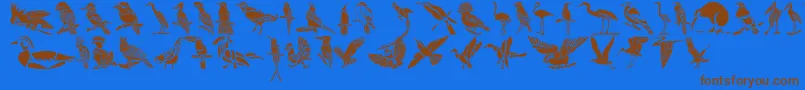 HFF Bird Stencil Font – Brown Fonts on Blue Background