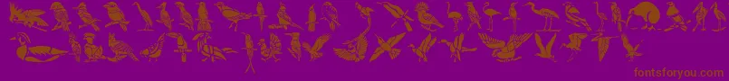 fuente HFF Bird Stencil – Fuentes Marrones Sobre Fondo Morado