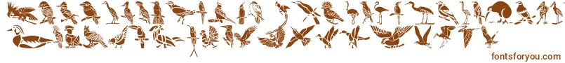 Fonte HFF Bird Stencil – fontes marrons em um fundo branco