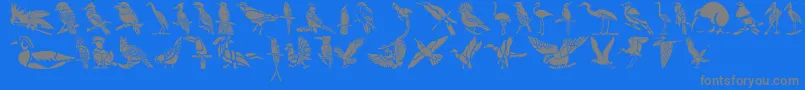 HFF Bird Stencil Font – Gray Fonts on Blue Background