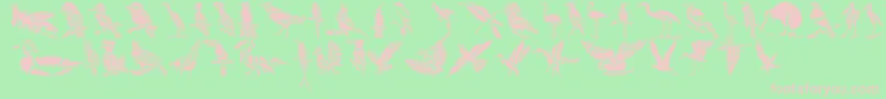 Police HFF Bird Stencil – polices roses sur fond vert