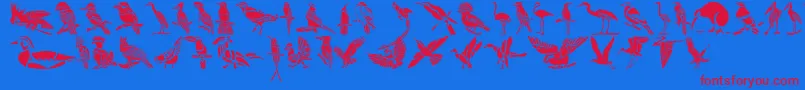 Fonte HFF Bird Stencil – fontes vermelhas em um fundo azul
