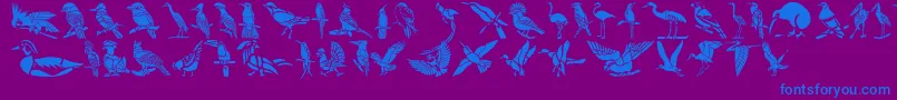 Fonte HFF Bird Stencil – fontes azuis em um fundo violeta