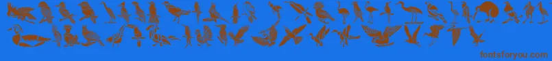 Шрифт HFF Bird Stencil – коричневые шрифты на синем фоне