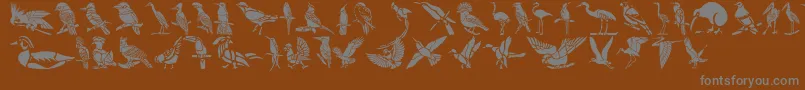 Czcionka HFF Bird Stencil – szare czcionki na brązowym tle