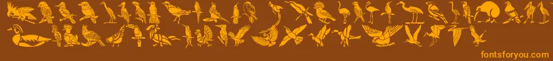 HFF Bird Stencil Font – Orange Fonts on Brown Background