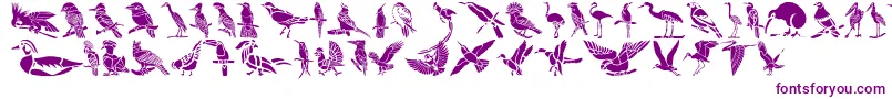 フォントHFF Bird Stencil – 紫色のフォント