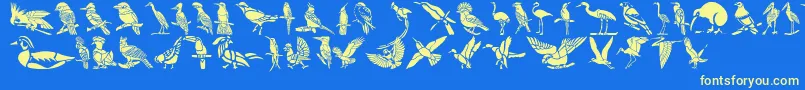 Шрифт HFF Bird Stencil – жёлтые шрифты на синем фоне