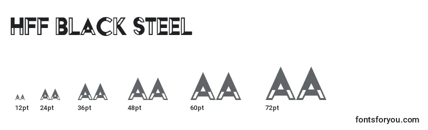Größen der Schriftart HFF Black Steel