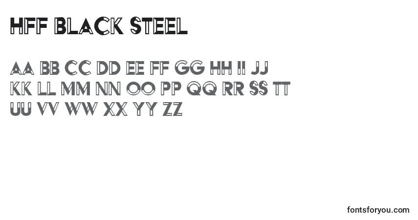 A fonte HFF Black Steel (129544) – alfabeto, números, caracteres especiais