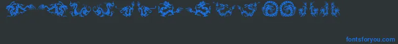 Шрифт HFF Chinese Dragon – синие шрифты на чёрном фоне