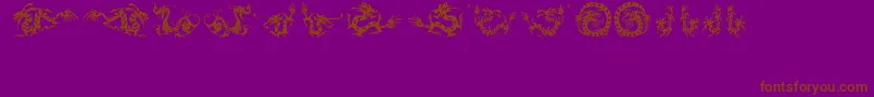 HFF Chinese Dragon Font – Brown Fonts on Purple Background