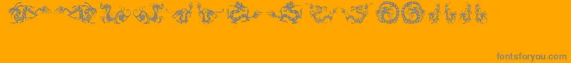 HFF Chinese Dragon-Schriftart – Graue Schriften auf orangefarbenem Hintergrund