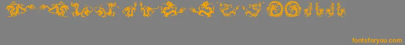HFF Chinese Dragon Font – Orange Fonts on Gray Background