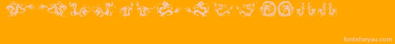 HFF Chinese Dragon-Schriftart – Rosa Schriften auf orangefarbenem Hintergrund