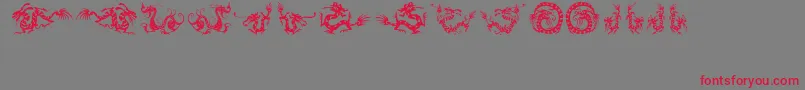 HFF Chinese Dragon Font – Red Fonts on Gray Background