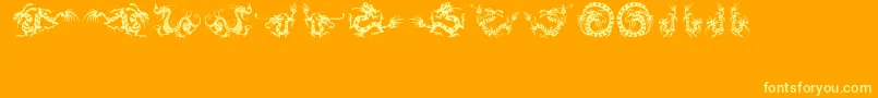 HFF Chinese Dragon Font – Yellow Fonts on Orange Background