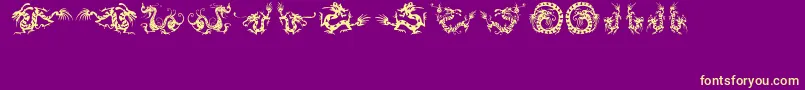 HFF Chinese Dragon Font – Yellow Fonts on Purple Background