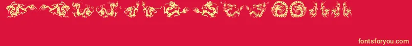 Fonte HFF Chinese Dragon – fontes amarelas em um fundo vermelho